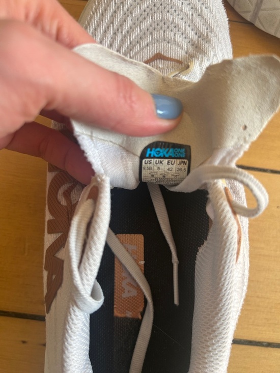 Hoka Women's Running Sneakers in Cream with Rose Gold Logo - Picture 7 of 8